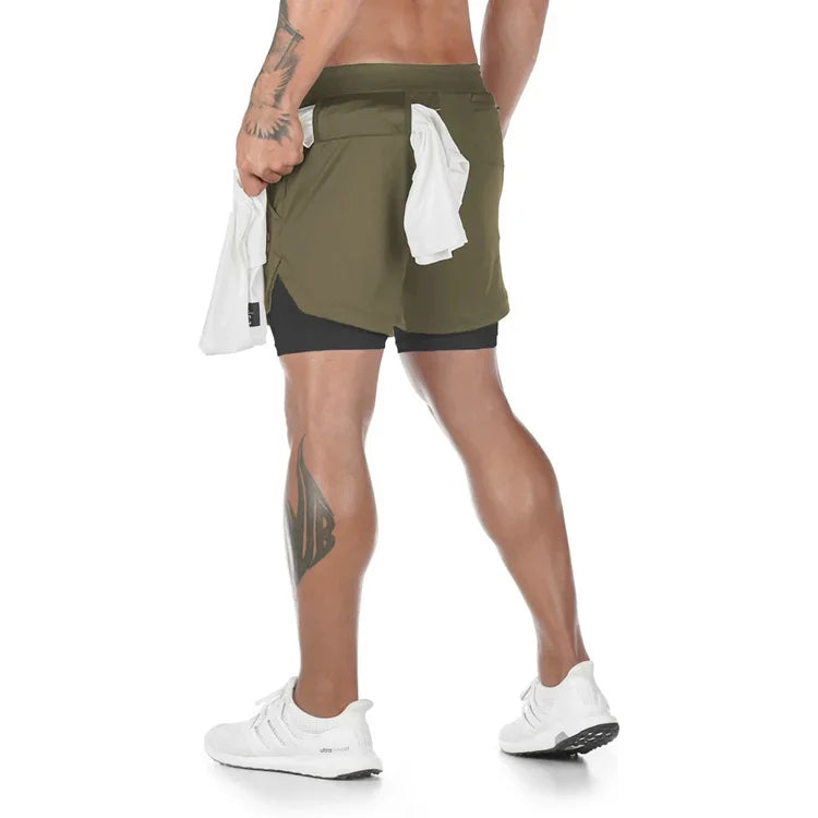 Shorts Running Camuflaje 2 en 1 — Gym & Entrenamiento