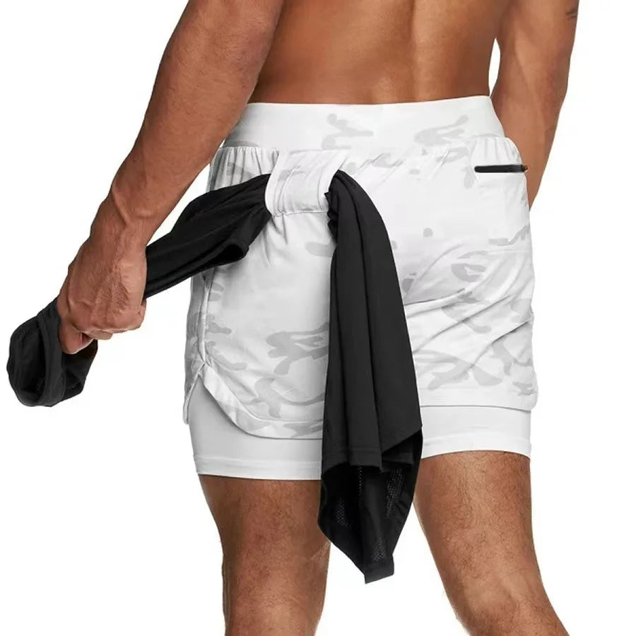 Shorts Running Camuflaje 2 en 1 — Gym & Entrenamiento