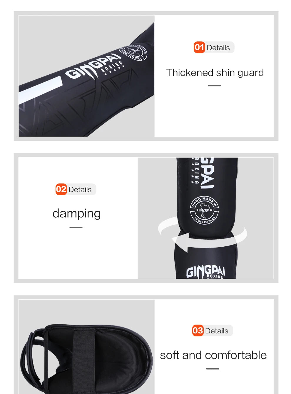 Espinilleras Boxeo PU — Muay Thai & MMA