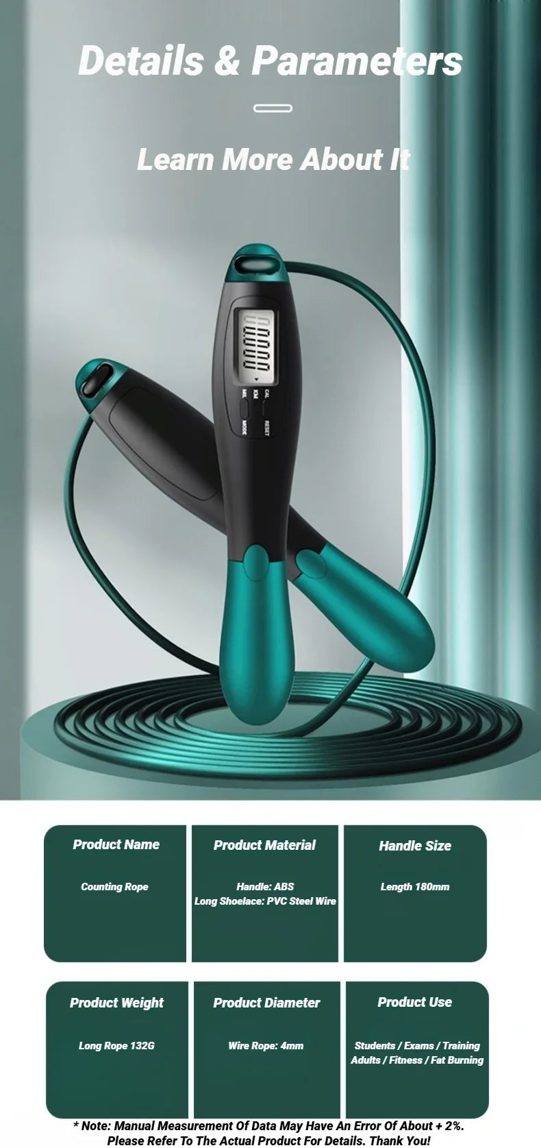 Cuerda de Saltar con Contador — Acero Ajustable & Fitness
