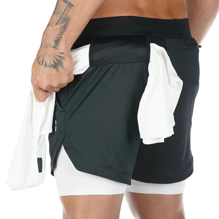 Shorts Running Camuflaje 2 en 1 — Gym & Entrenamiento